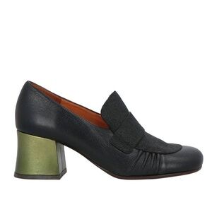 new Chie Mihara ‘Melia’ Block Heel Loafers in Black & Green, size 37